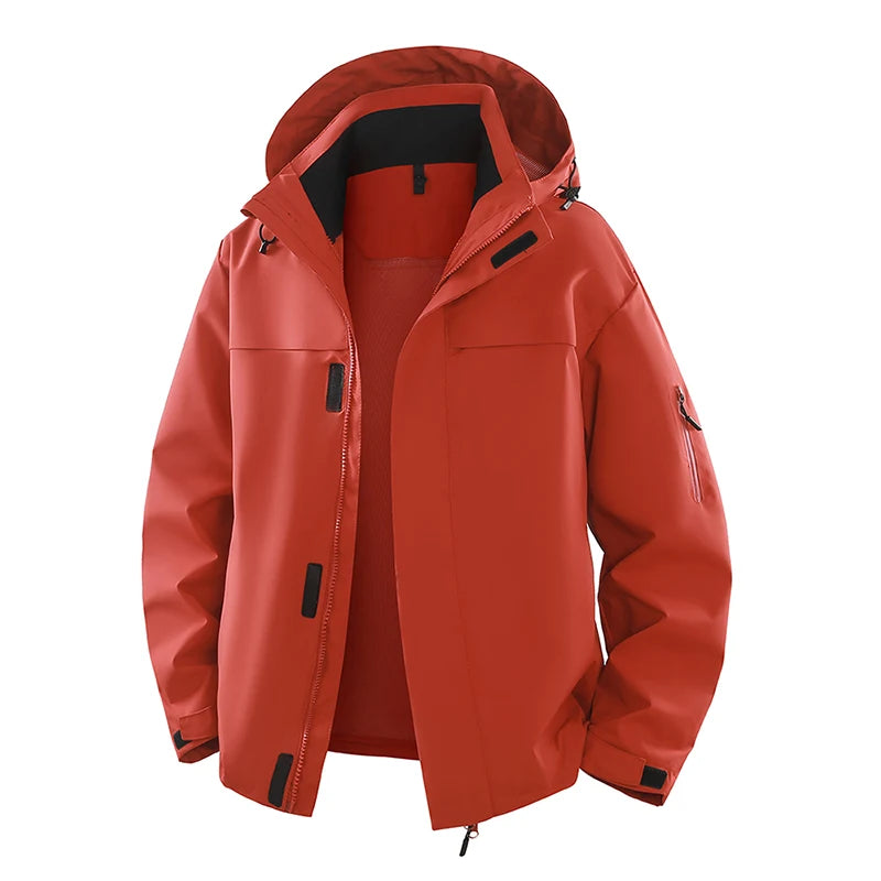 Spring And Autumn Outdoor Single-Flush Water-Repellent Casual Sportswear Hooded Loose Jacket With Removable Hood Loose Jacket