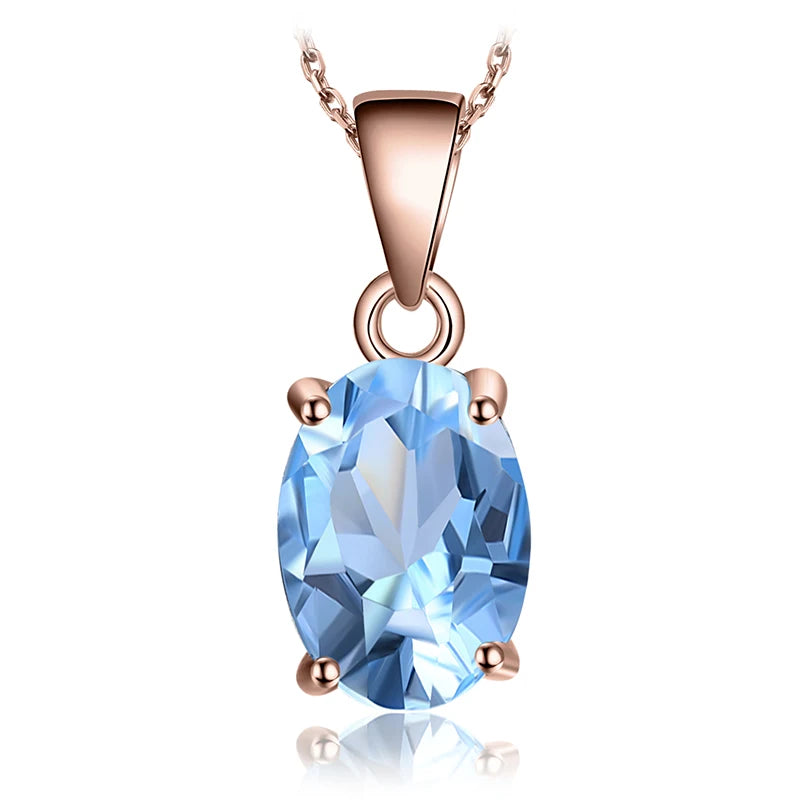 Natural Garnet Amethyst Citrine Peridot Blue Topaz 925 Sterling Silver Pendant Necklace Gemstone Jewelry No Chain