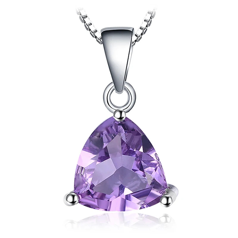 Natural Garnet Amethyst Citrine Peridot Blue Topaz 925 Sterling Silver Pendant Necklace Gemstone Jewelry No Chain