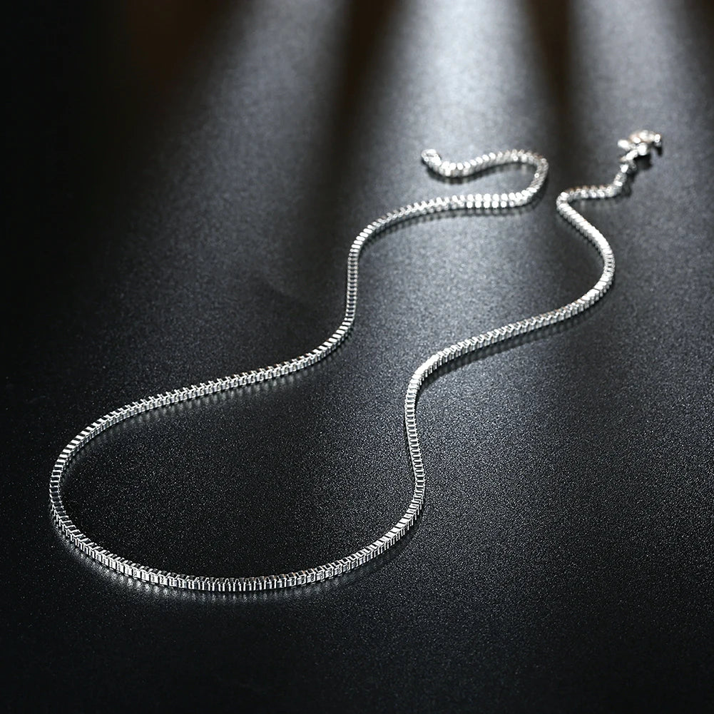 925 Sterling Silver Necklace 16/18/20/22/24 inches fine 1.5MM Box chain For Women top quality Fashion Jewelry Birthday Gifts