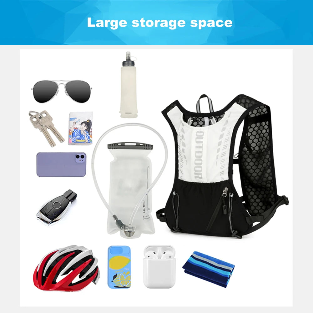 Hydration Running Vest Breathable Lightweight Running Vest Reflective Water Bladder Daypack for Hiking Trail Running