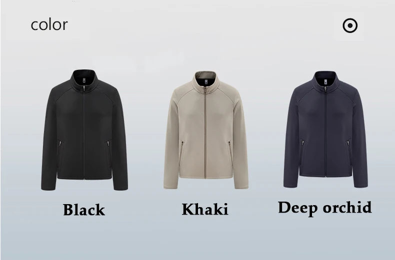 Autumn Winter Fleece Jacket Breathable Warm Comfortable Men Sport Stand Collar Jacket Warm Outdoor Sports Running Fitness Jacket
