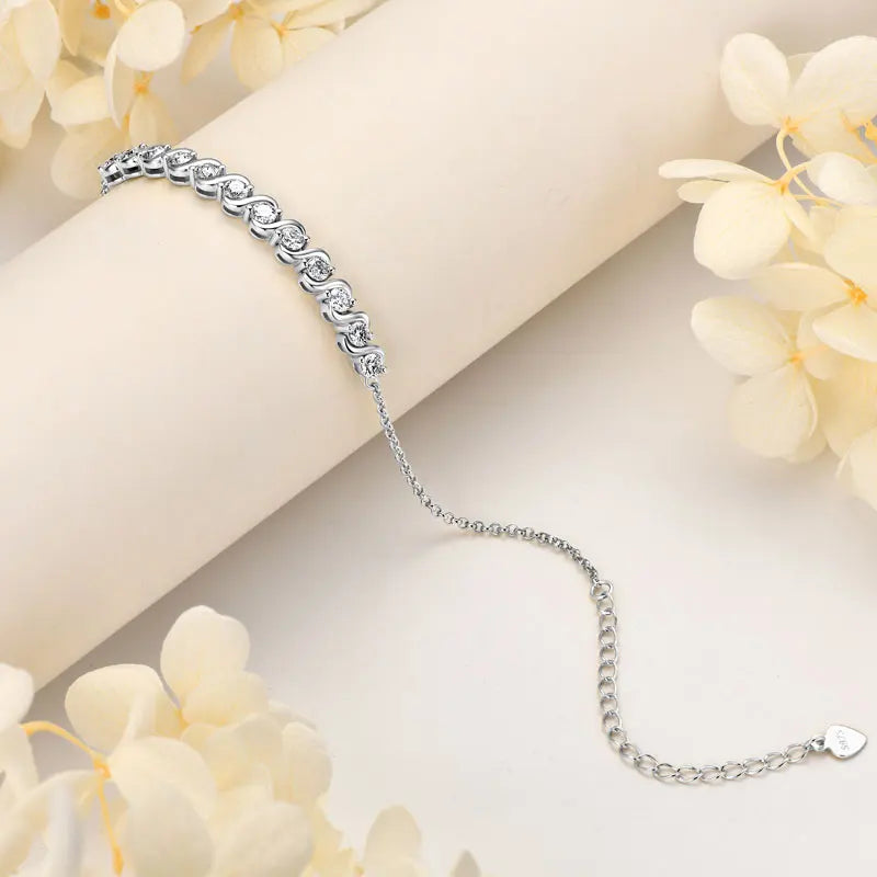 18K Gold Plated D1.20CT Moissanite Diamond Bracelet Original 925 Sterling Silver Engagement Wedding Fine Jewelry for Women