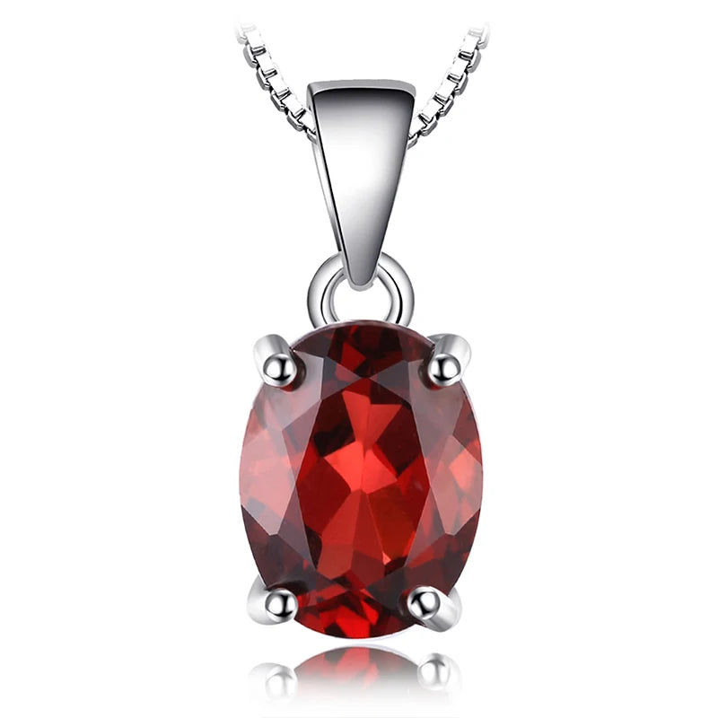 Natural Garnet Amethyst Citrine Peridot Blue Topaz 925 Sterling Silver Pendant Necklace Gemstone Jewelry No Chain