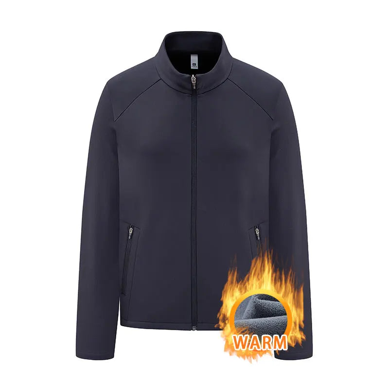 Autumn Winter Fleece Jacket Breathable Warm Comfortable Men Sport Stand Collar Jacket Warm Outdoor Sports Running Fitness Jacket