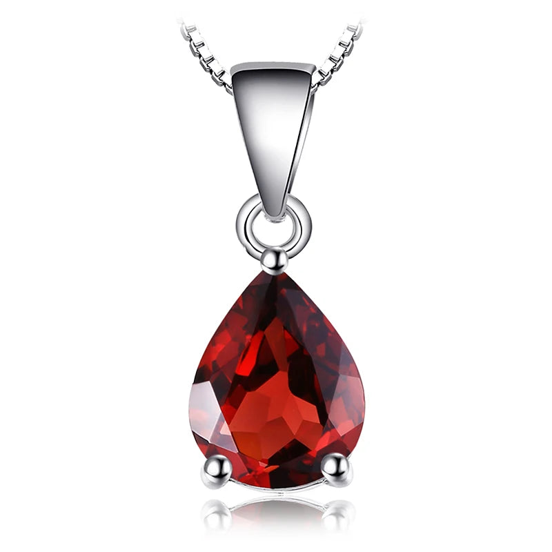 Natural Garnet Amethyst Citrine Peridot Blue Topaz 925 Sterling Silver Pendant Necklace Gemstone Jewelry No Chain