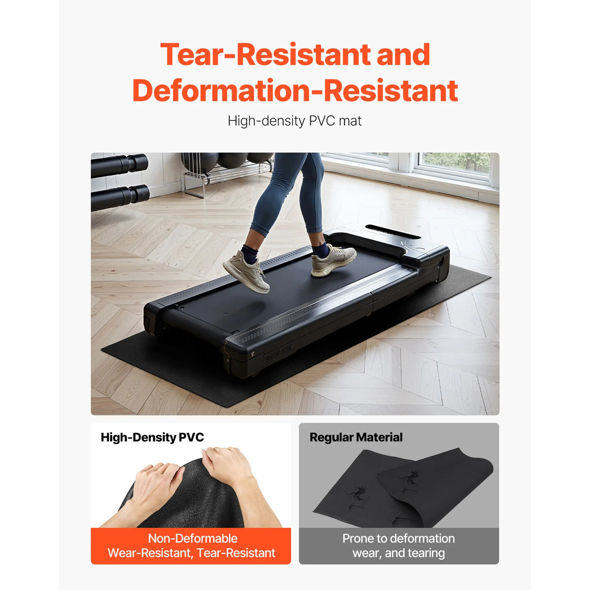 Treadmill Mat for Carpet Floor Thickness High Density PVC Waterproof Non-slip Mat for Elliptical Home Gym