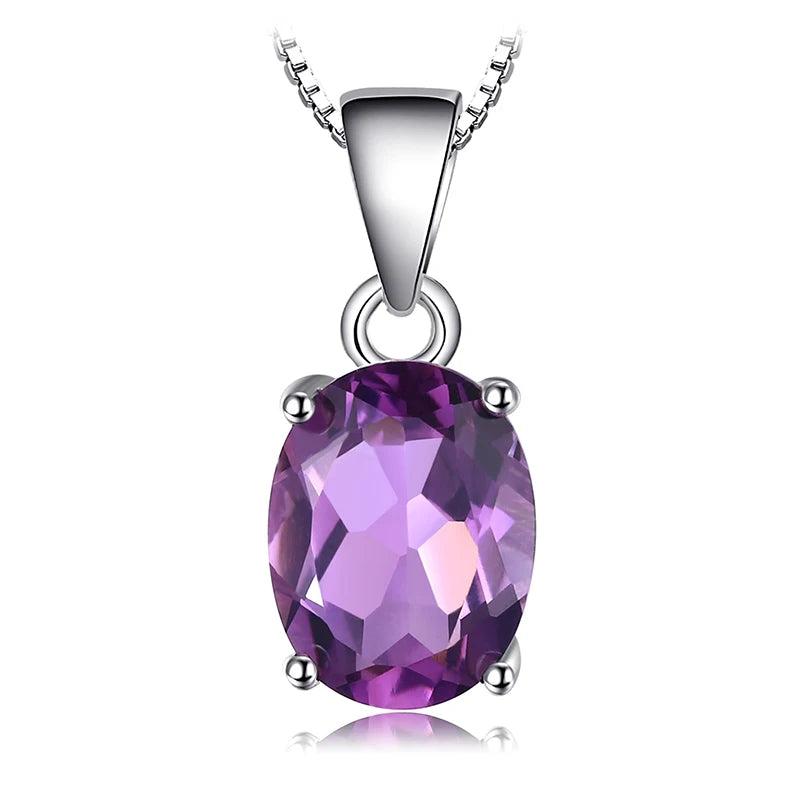 Natural Garnet Amethyst Citrine Peridot Blue Topaz 925 Sterling Silver Pendant Necklace Gemstone Jewelry No Chain