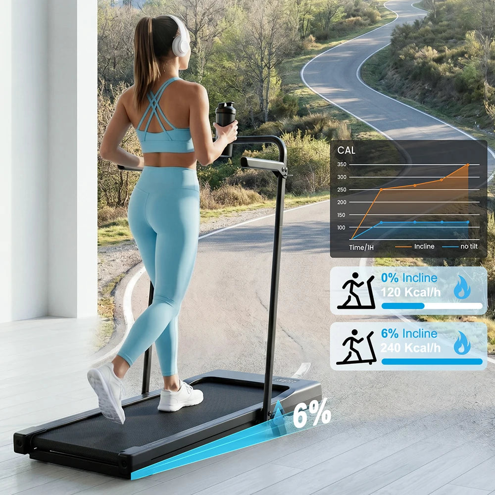 2.5 HP Treadmill for Home with Incline Folding Treadmills Quiet Foldable Running Machine with APP