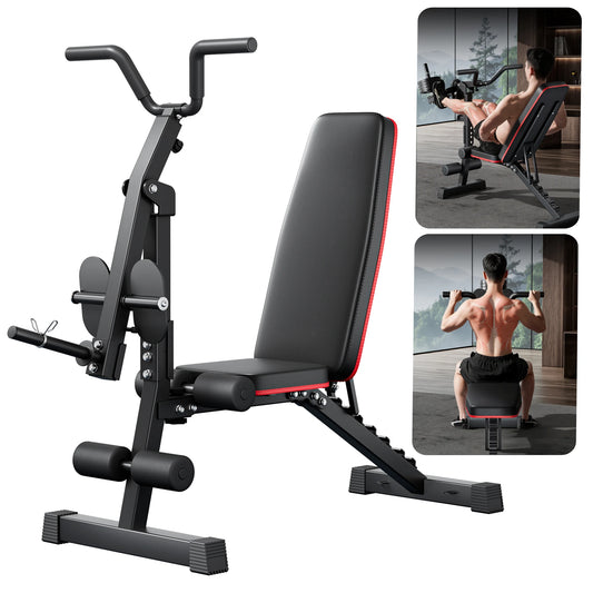 Adjustable Weight Bench for Home Gym with Lat Pulldown & Leg Developer, Upgraded Multi-Functional Workout Bench for Strength Training