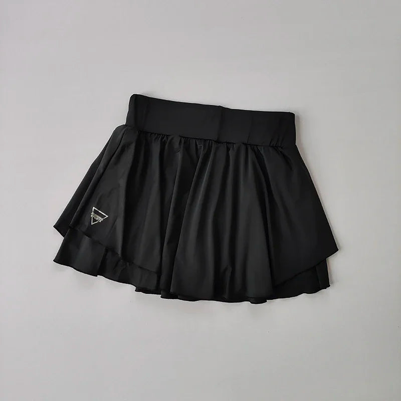 Sports skirt fake two-piece running skirt women summer quick drying hip covering light proof breathable tennis Yoga skirt pants