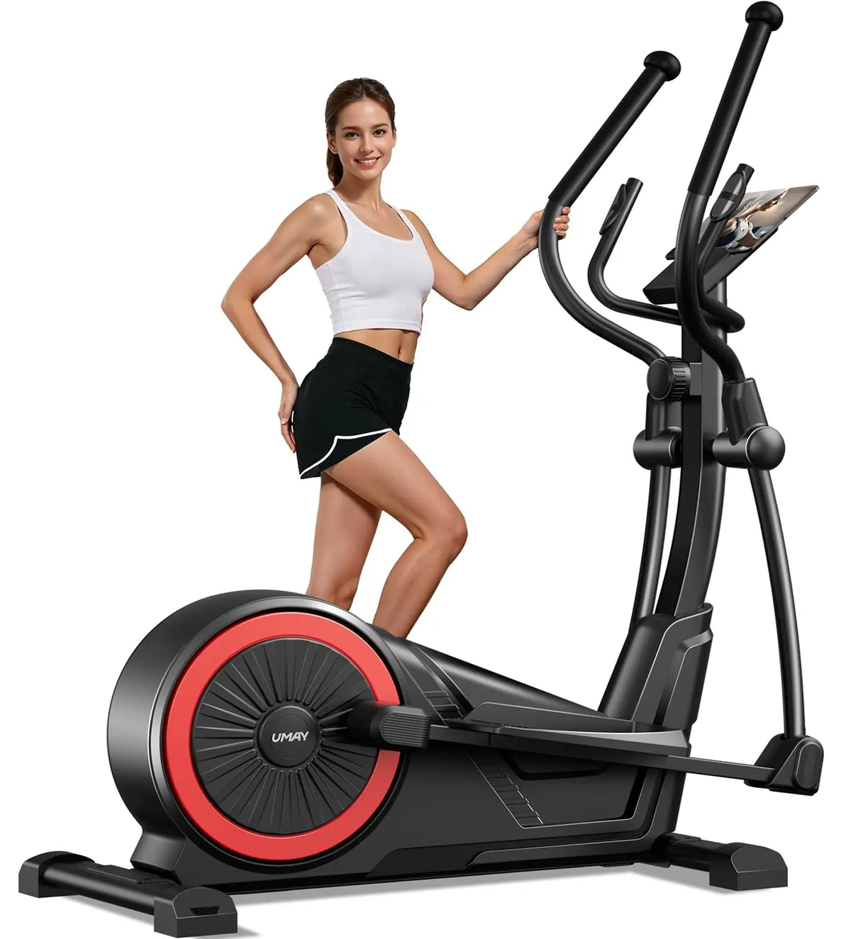 Elliptical Exercise Machine with 16 Levels Resistance, Hyper-Silent Magnetic Elliptical Machine for Home with 16", Customized