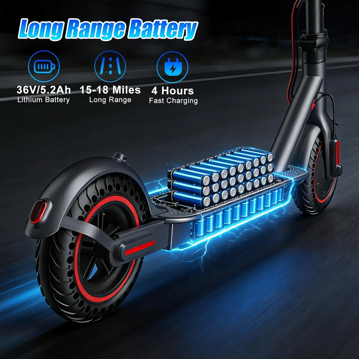 Electric Scooter with App for Adults 350W Motor 36V 5.2Ah Battery Up to 19 Miles Range Foldable E Scooter Solid Tire 8.5''