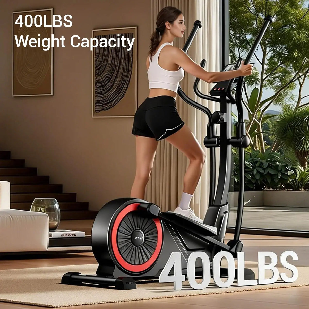 Elliptical Exercise Machine with 16 Levels Resistance, Hyper-Silent Magnetic Elliptical Machine for Home with 16", Customized