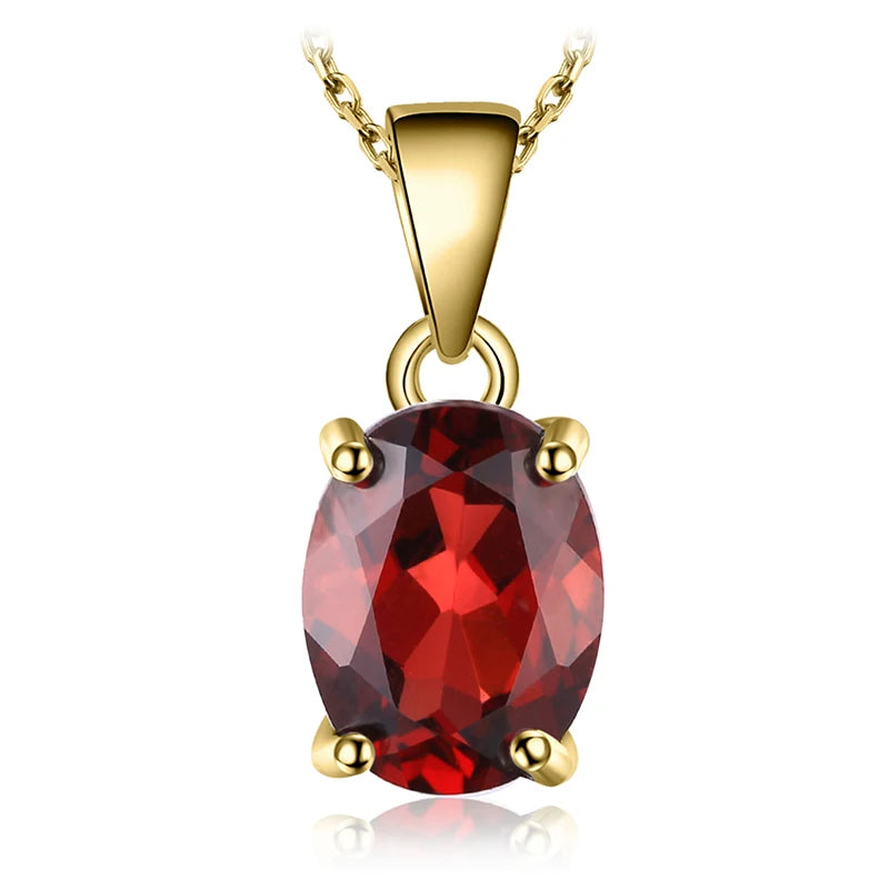 Natural Garnet Amethyst Citrine Peridot Blue Topaz 925 Sterling Silver Pendant Necklace Gemstone Jewelry No Chain