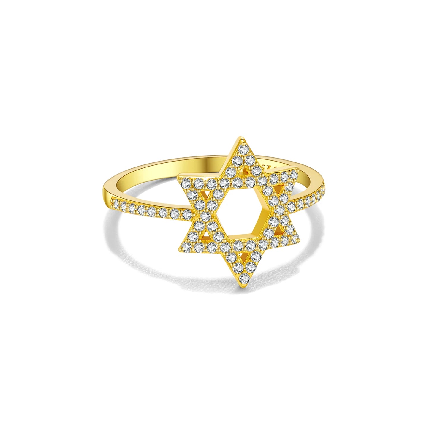 925 Sterling Silver Star of David Ring Pave CZ Dazzling Zircon Design 2025 Fine Elegant Jewelry for Party/Daily