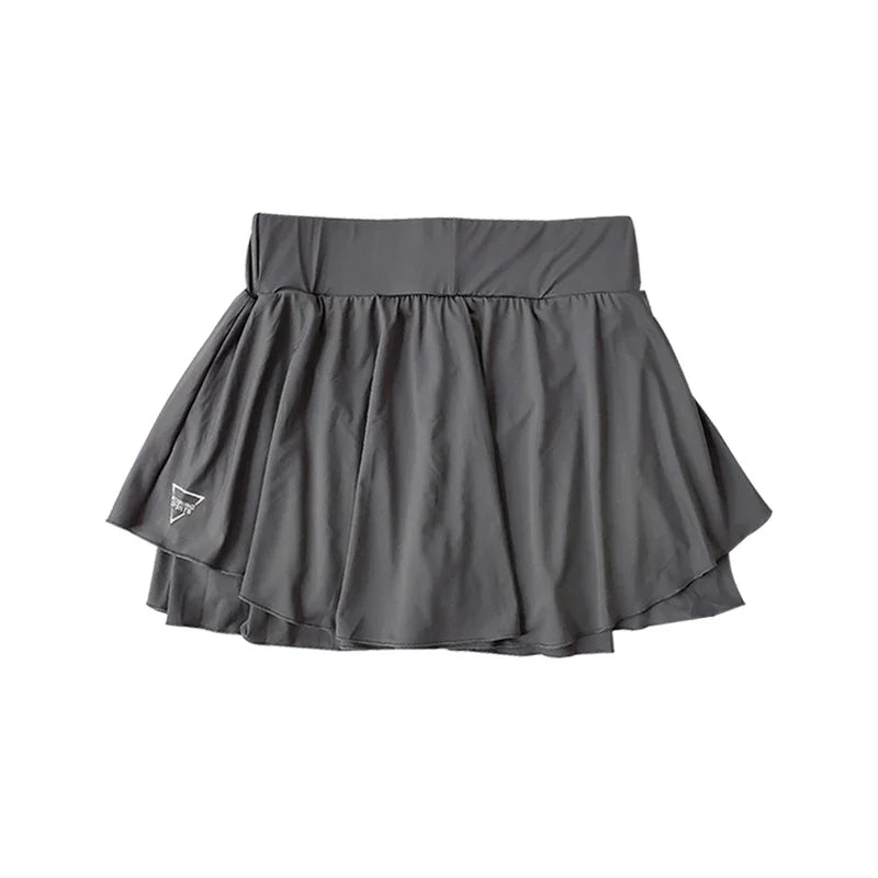 Sports skirt fake two-piece running skirt women summer quick drying hip covering light proof breathable tennis Yoga skirt pants