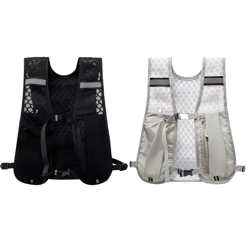 For Biking Running Storage Vest Lightweight Hiking Running Vest Reflective Hydration Water Chest Pack With Phone Storage Pocket