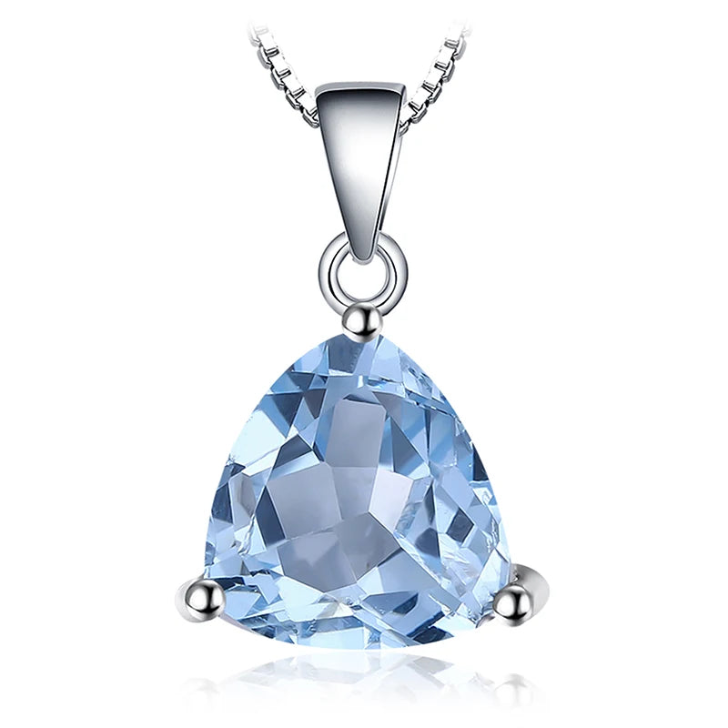 Natural Garnet Amethyst Citrine Peridot Blue Topaz 925 Sterling Silver Pendant Necklace Gemstone Jewelry No Chain