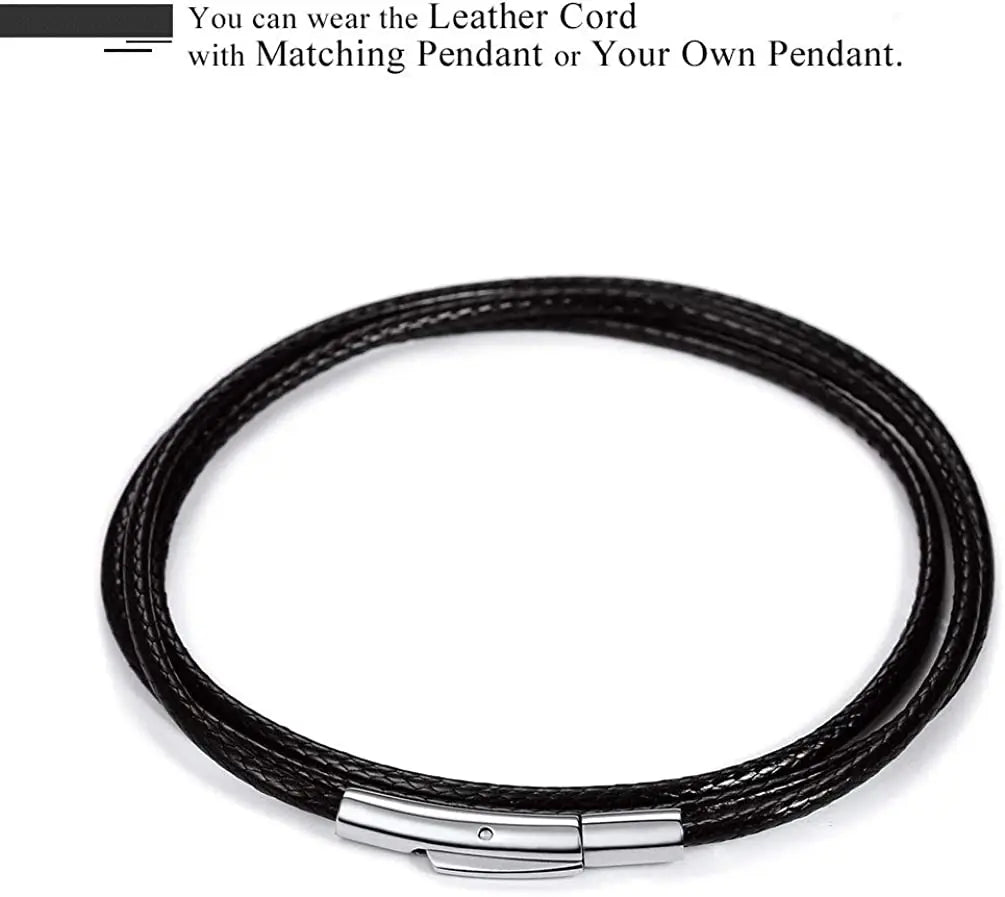 Stainless Steel Star of David Necklace for Men Women Cool Punk Shark Teeth Necklace Cross Necklace Black Leather Cord