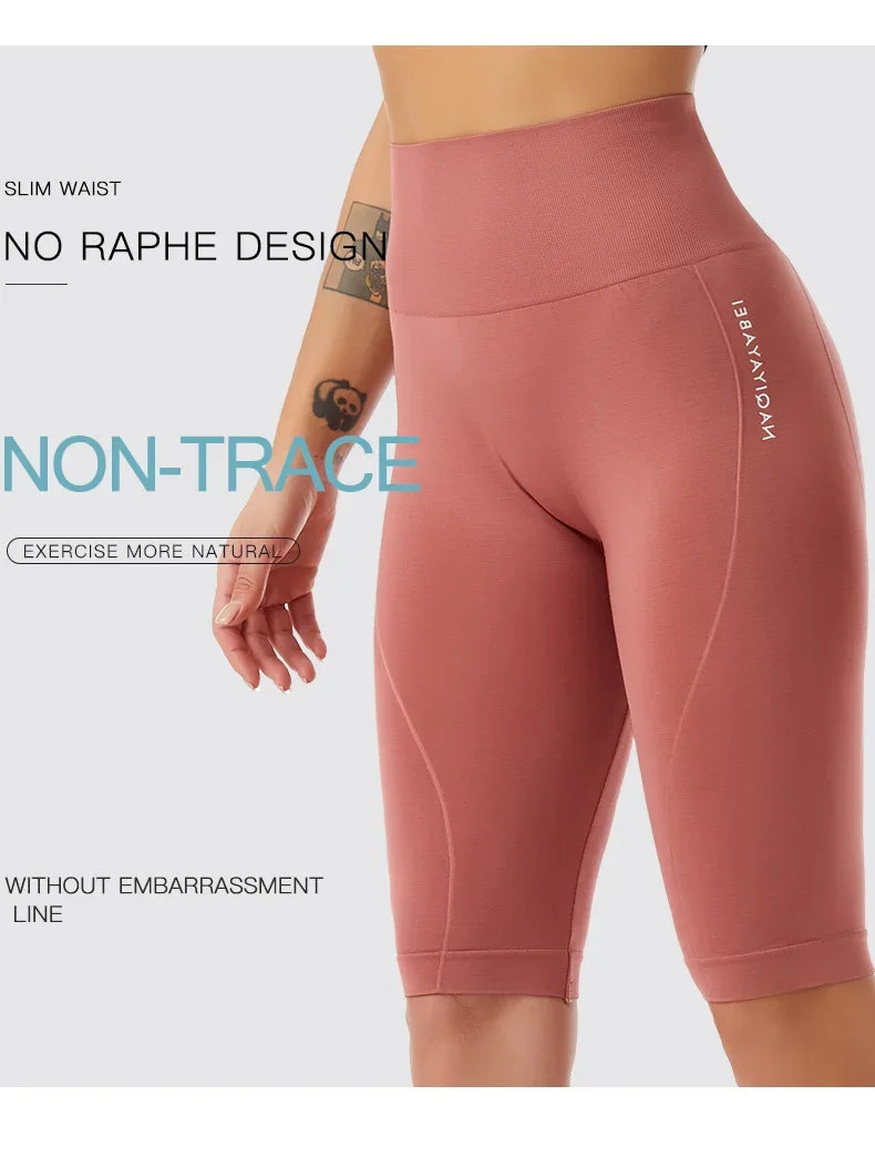 Sports Pants Fitness Yoga Pants Women Body Sculpting Belly Pants Tight Breathable Quick-drying Sexy High Waist Running Workout