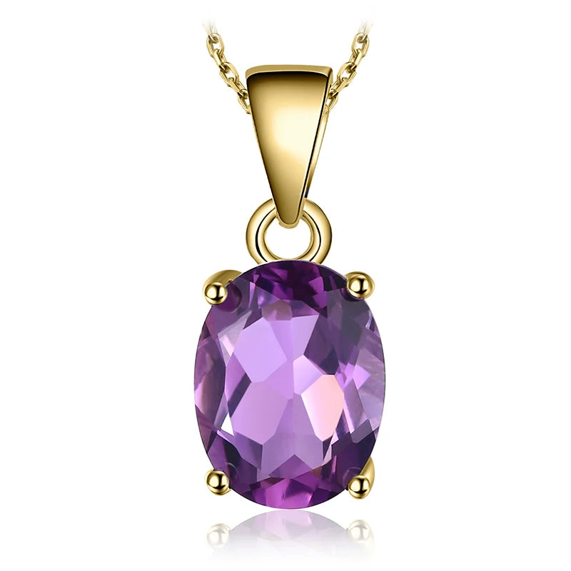 Natural Garnet Amethyst Citrine Peridot Blue Topaz 925 Sterling Silver Pendant Necklace Gemstone Jewelry No Chain