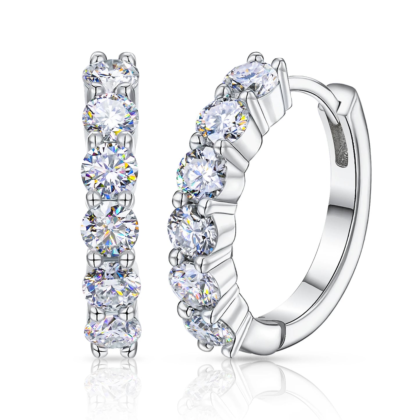 Hoop Earring Moissanite Natural Blue Color VVS1 S925 Silver 18K Gold Plated Diamond Test Passed Jewelry Woman Wife Gift