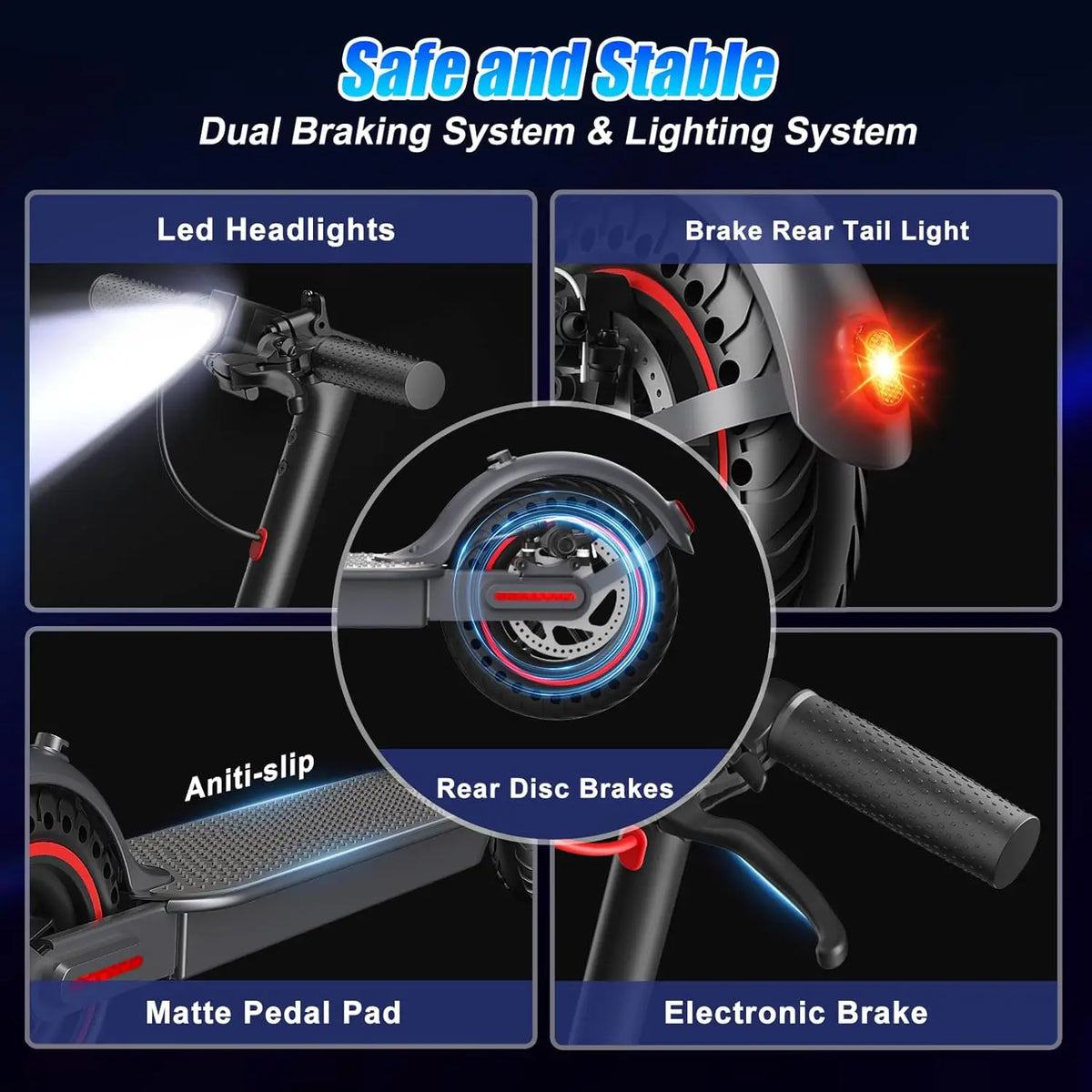 Electric Scooter with App for Adults 350W Motor 36V 5.2Ah Battery Up to 19 Miles Range Foldable E Scooter Solid Tire 8.5''