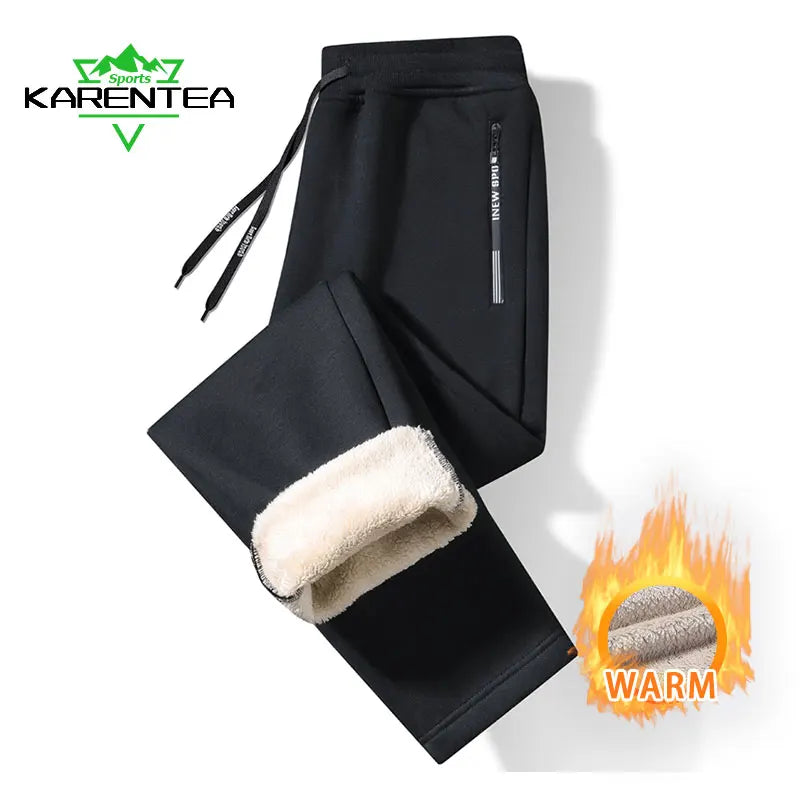 Karentea Running Pants Warm Fleece Winter Windproof Pant Men Fitness Sportpants Jogging Gym Outdoor Sportswear TrousersWomen