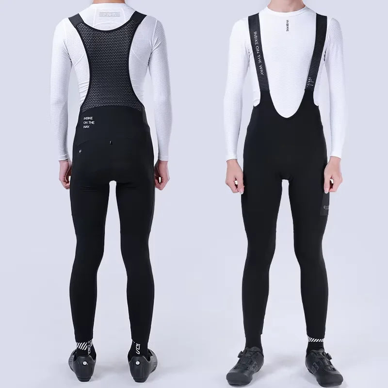 Winter Men's Cycling Bib Pants Padding Professional Fleece Strap Trousers Bike Riding Pants Man Road Bike Mountain Tights