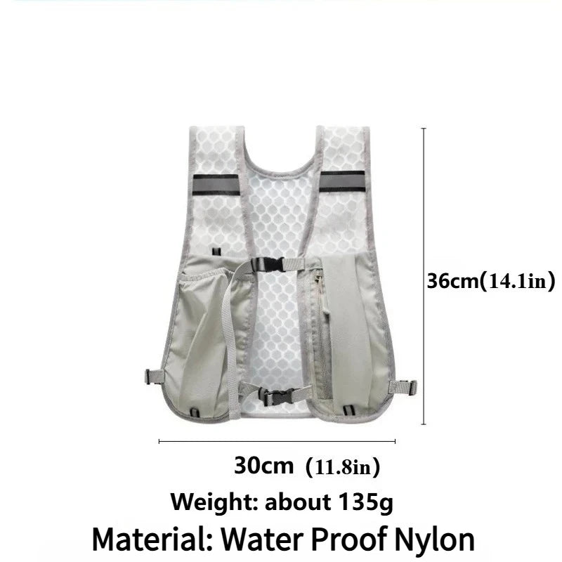 For Biking Running Storage Vest Lightweight Hiking Running Vest Reflective Hydration Water Chest Pack With Phone Storage Pocket