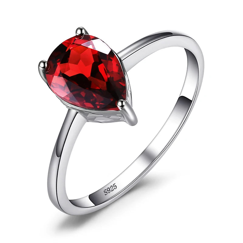 JewelryPalace Genuine Garnet  Amethyst Citrine Peridot Blue Topaz 925 Sterling Silver Rings for Women Colorful Gemstone Jewelry