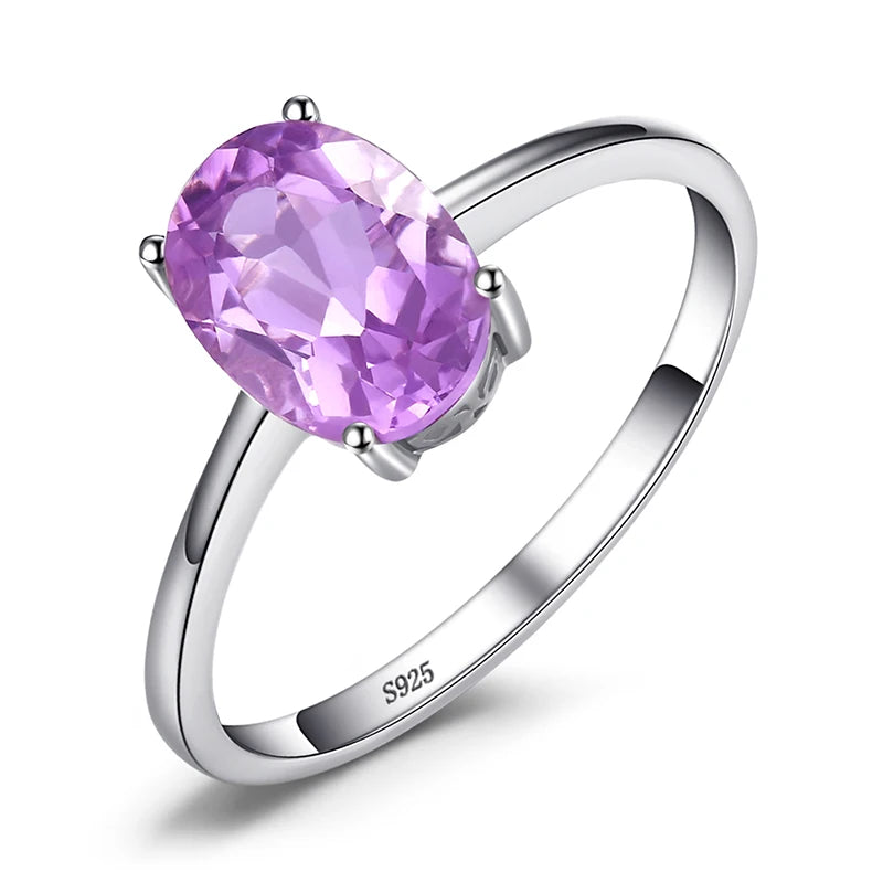 JewelryPalace Genuine Garnet  Amethyst Citrine Peridot Blue Topaz 925 Sterling Silver Rings for Women Colorful Gemstone Jewelry