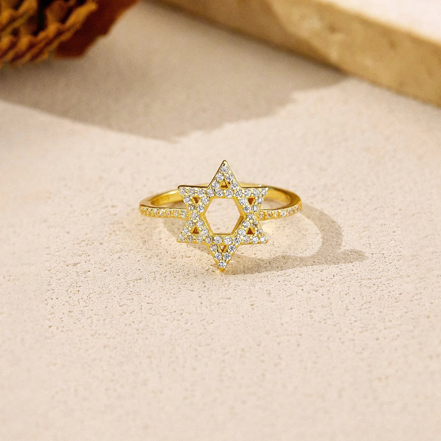 925 Sterling Silver Star of David Ring Pave CZ Dazzling Zircon Design 2025 Fine Elegant Jewelry for Party/Daily