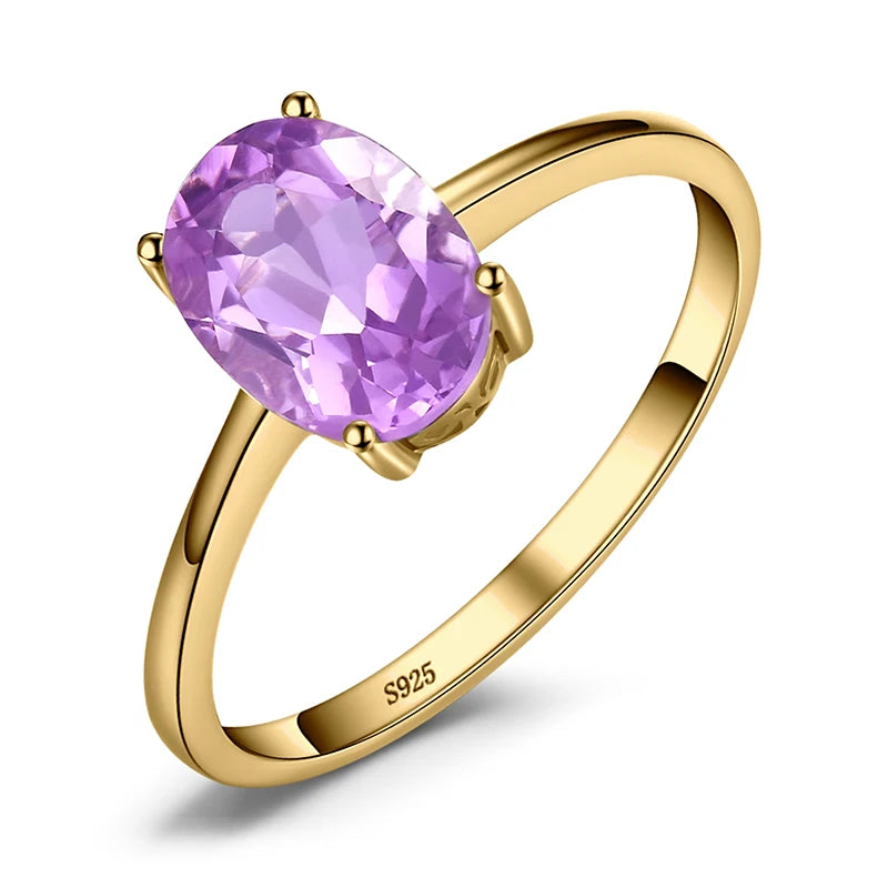 JewelryPalace Genuine Garnet  Amethyst Citrine Peridot Blue Topaz 925 Sterling Silver Rings for Women Colorful Gemstone Jewelry