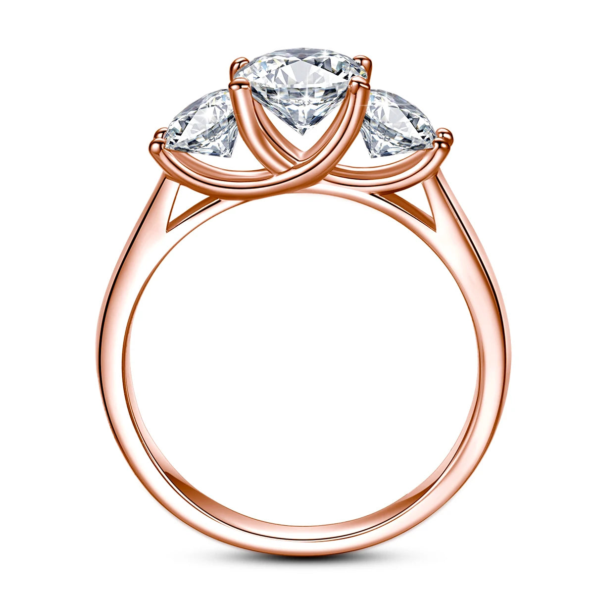 Certified 3 Stone Cat Totem Moissanite Rings For Women Total Is 2ct Genuine Sterling Silver 925 Luxury Wedding Jewelry Trend Hot