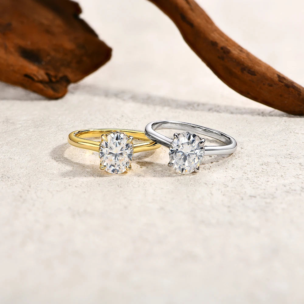 Oval cut 9*7mm2CT DVVS Moissanite Ring 925 Sterling Silver for Women Wedding Jewelry High Quality