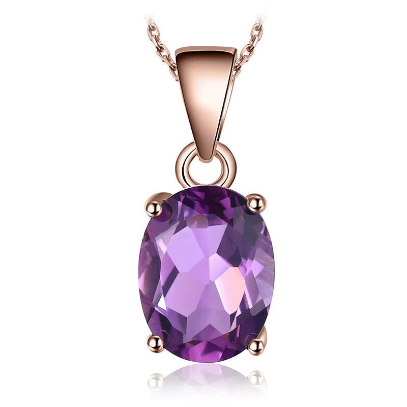 Natural Garnet Amethyst Citrine Peridot Blue Topaz 925 Sterling Silver Pendant Necklace Gemstone Jewelry No Chain