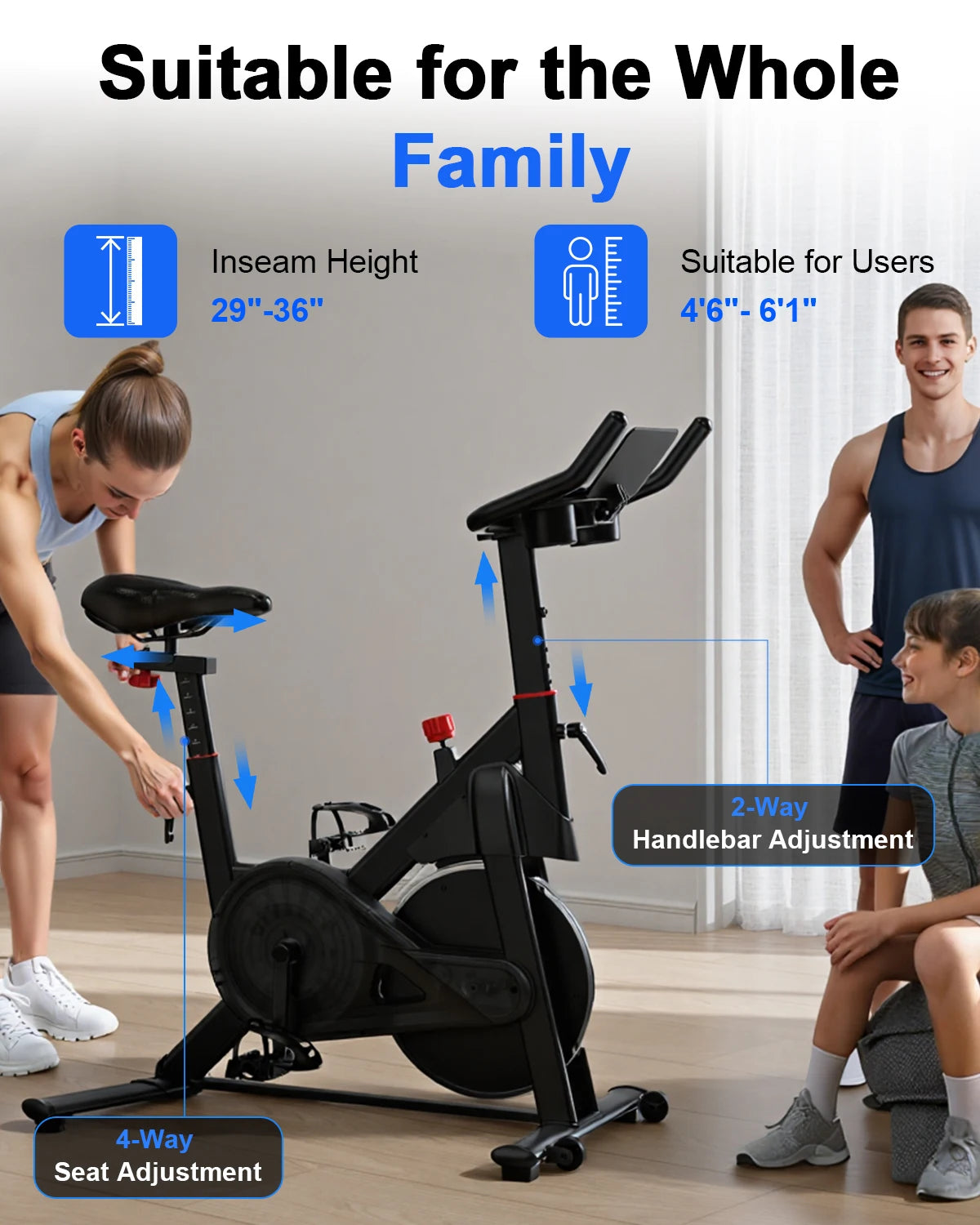Superun Exercise Bike, 32-Level Magnetic Resistance Stationary Bikes for Home, Low Noise Workout Cycling Bike for Home