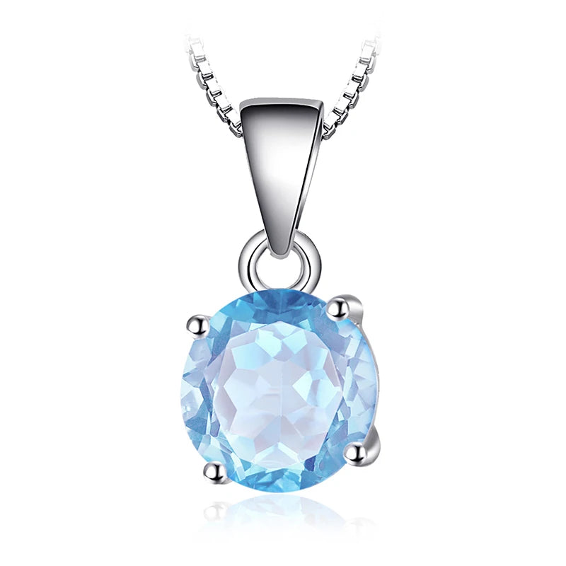 Natural Garnet Amethyst Citrine Peridot Blue Topaz 925 Sterling Silver Pendant Necklace Gemstone Jewelry No Chain