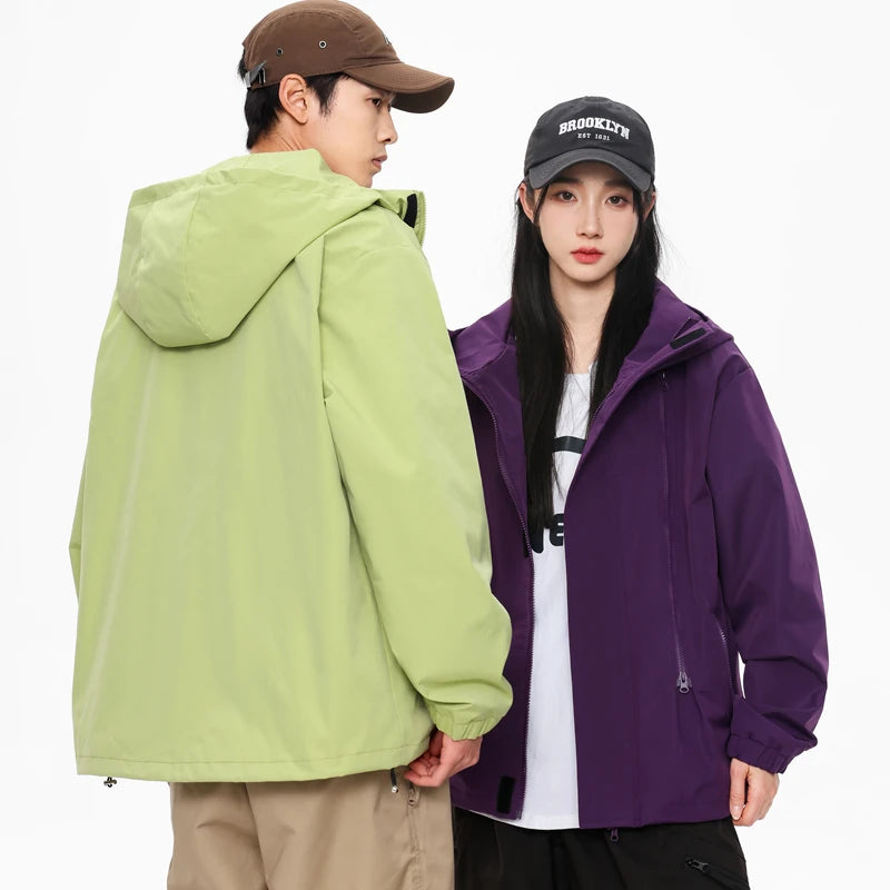 New Couple's Jacket Outdoor Windbreaker Jacket Thin Breathable Windproof Water-Repellent Jacket Mountaineering Travel Sportswear