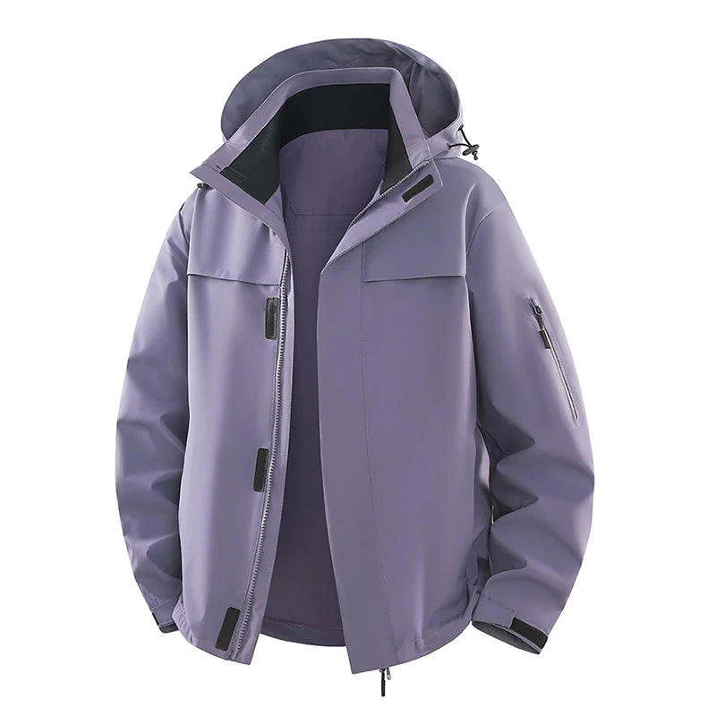 Spring And Autumn Outdoor Single-Flush Water-Repellent Casual Sportswear Hooded Loose Jacket With Removable Hood Loose Jacket