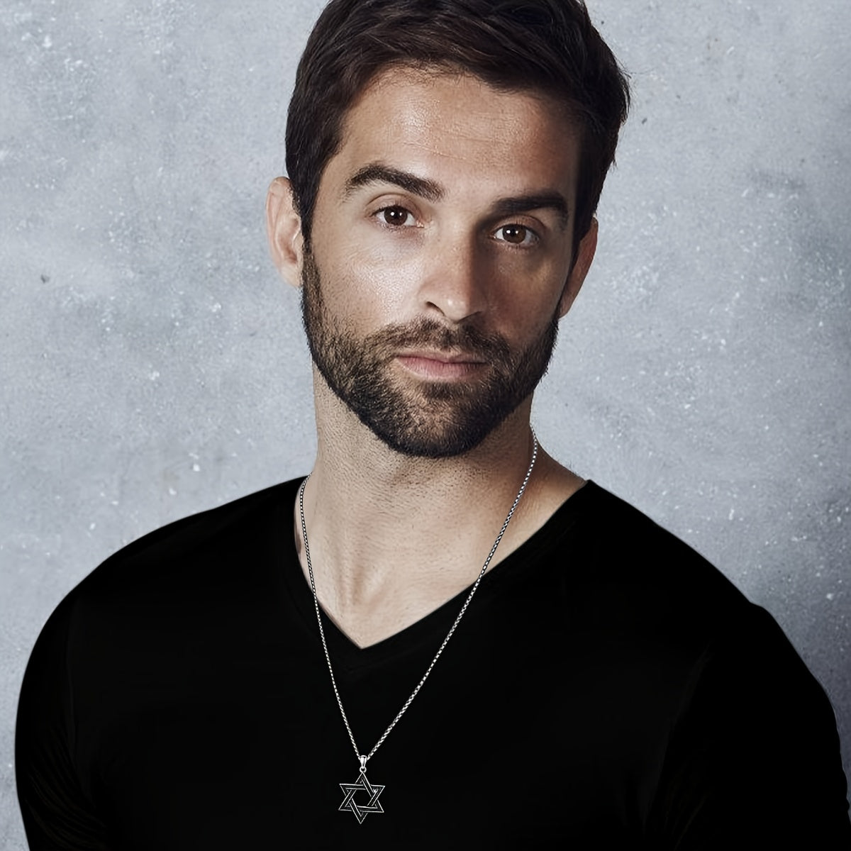 David's Star Necklace for Men 925 Sterling Silvery David's Star Pendant David's Star Necklace Jewish Star Pendant Jewelry Men's Gift