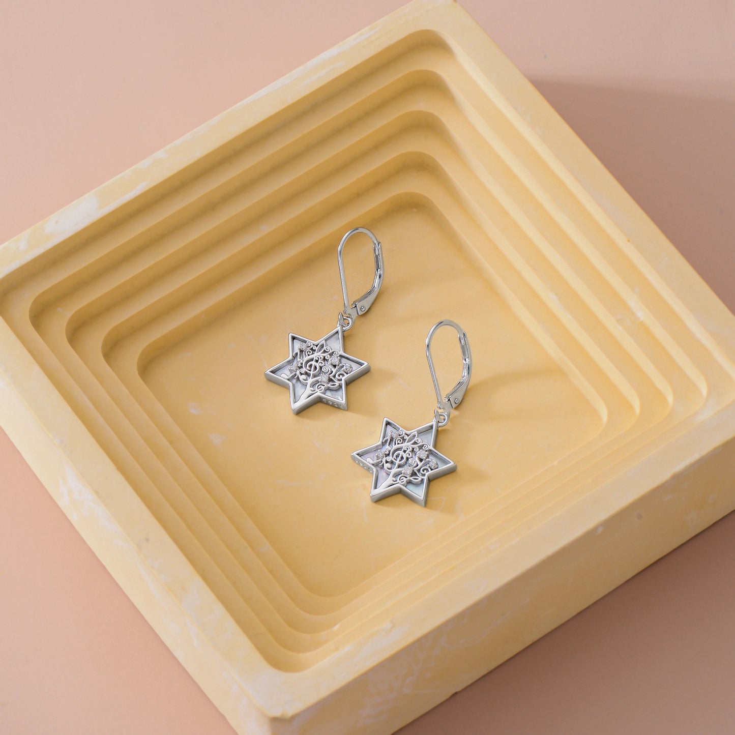 Star of David Earrings S925 Sterling Silvery Mother of Earrings for Women Mothers Day Earrings Jewelry Gift for Women Sterling Silvery Weight 6g