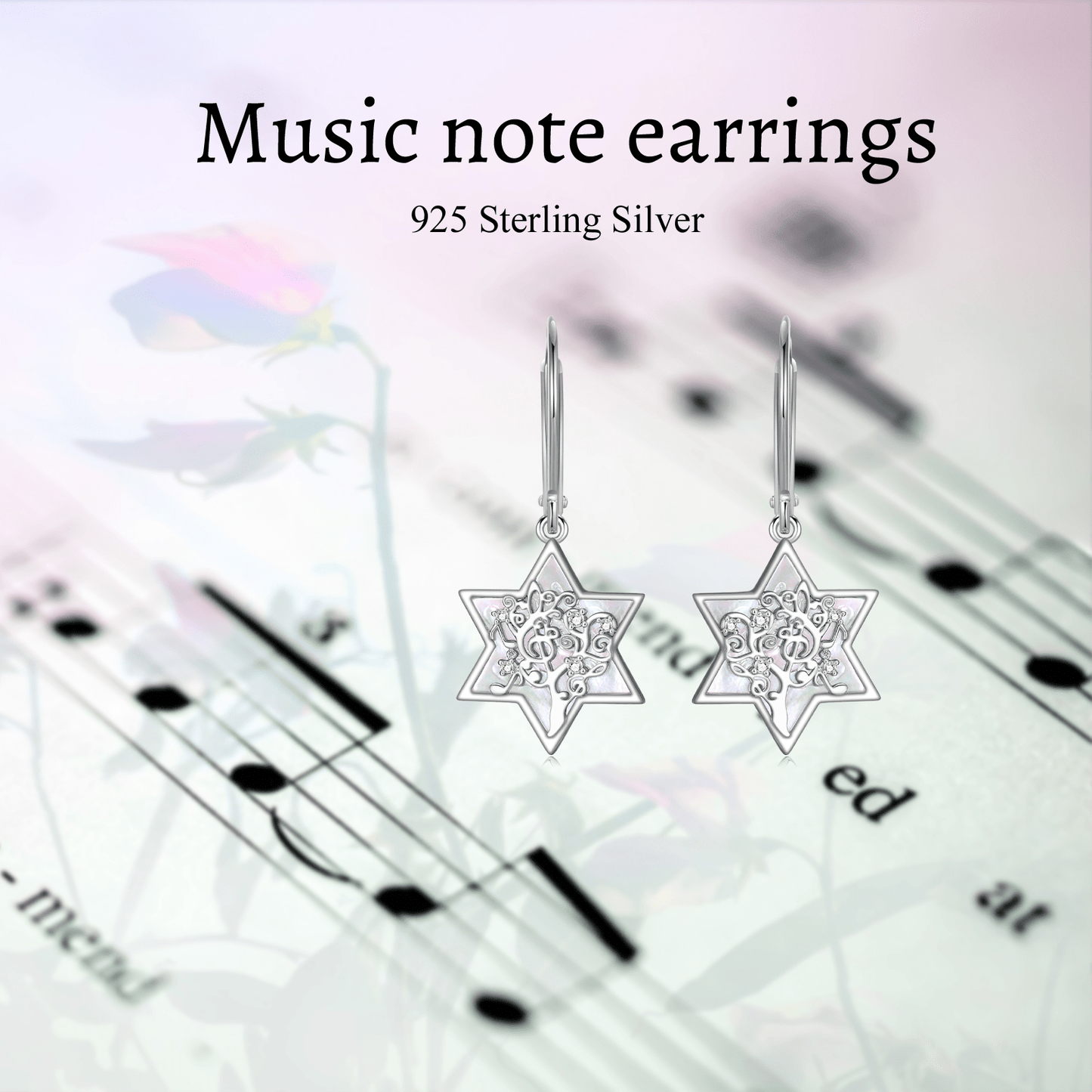 Star of David Earrings S925 Sterling Silvery Mother of Earrings for Women Mothers Day Earrings Jewelry Gift for Women Sterling Silvery Weight 6g
