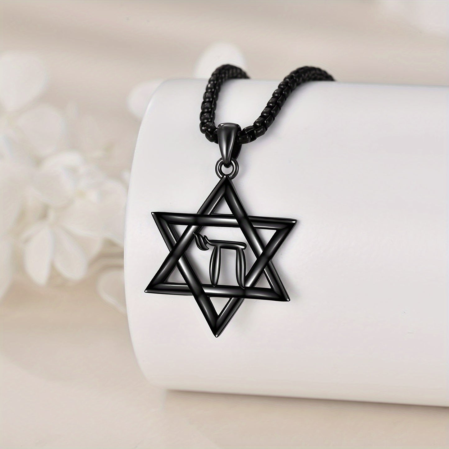 1pc Vintage Simple Style 925 Sterling Silver Star of David Pendant Necklace, Black Jewish Symbol Charm, All-Season Versatile Fashion Jewelry Gift for Women