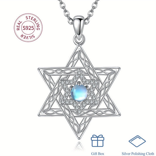Star of David Necklace for Women Mom 925 Sterling Silver Magen Star of David Messianic Jewish Valentines Day Jewelry Gifts for Women Mom