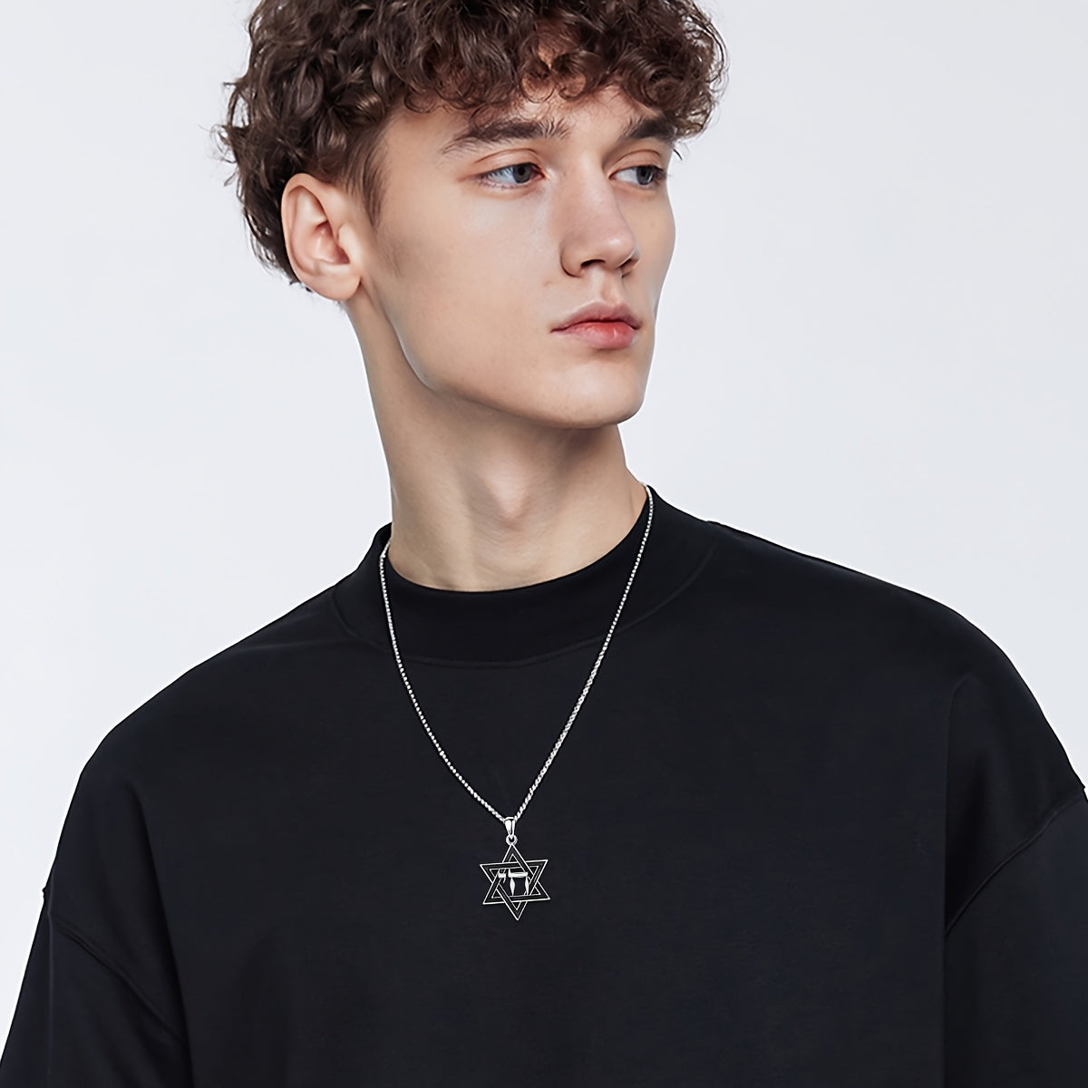 Star Of David Necklace S925 Sterling 925 Silver Chai Pendant Necklace Jewish Star Jewelry for Men, Women